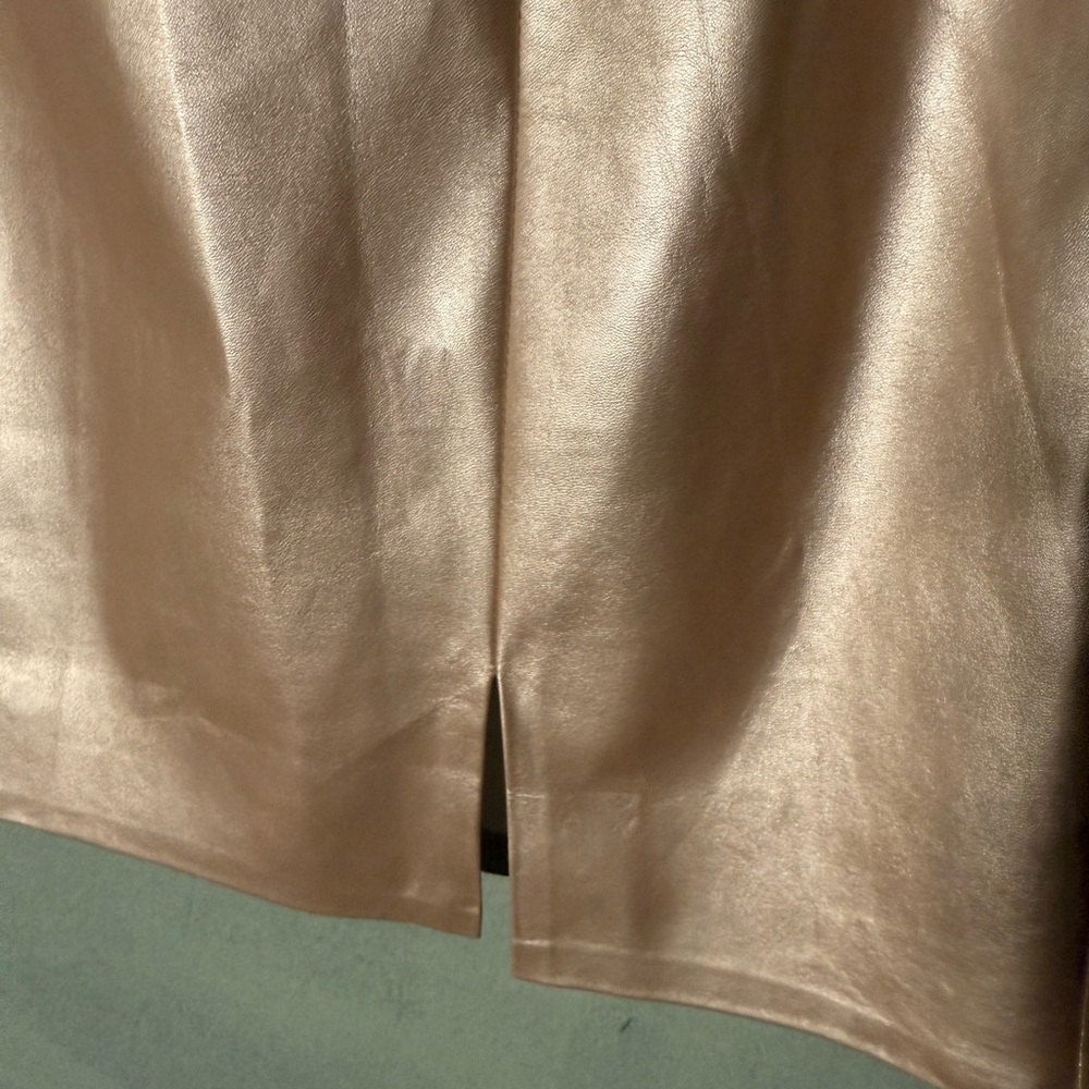 VENUS Metallic Rose Gold Cross-Front Mini Dress - Picture 5 of 6